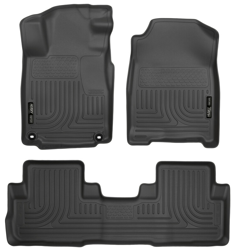 Honda CR-V Floor Liners - Front + Second Row - Husky Liners - WeatherBeater - Black - 2016